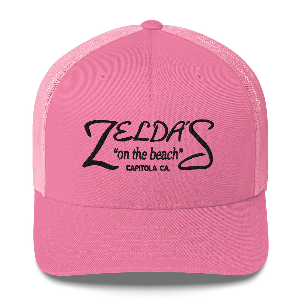 Caramel → Zelda's on the Beach caramel trucker cap — front view